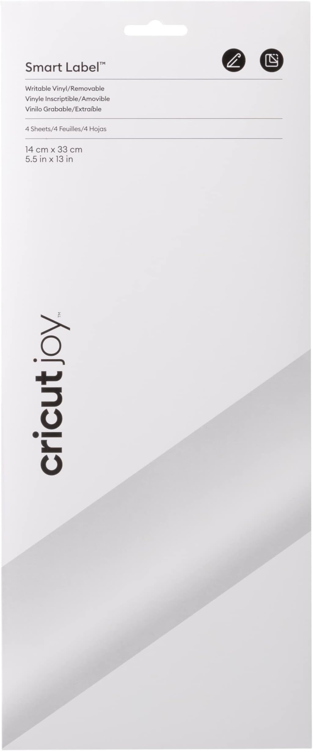 Joy Smart Label Writable Removable Vinyl Sheets for Cricut Joy Machine, Craft Stickers with Cricut Pens or Markers, White, 2010001, Writable Vinyl
