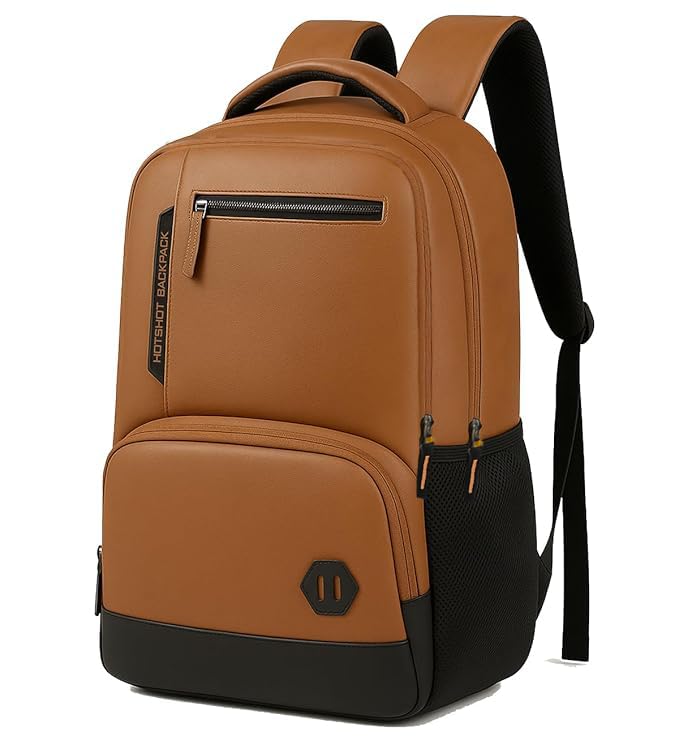 HOT SHOT Large 32 L Laptop Backpack HOTSHOT BAGS VINTAGE FAUX LEATHER|LAPTOP BAG|MEN & WOMEN|OFFICE BACKPACK|COLLEGE BACKPACK