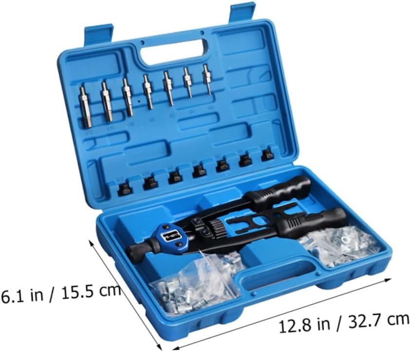 Healifty 140pcs Manual Rivet Nut Install Tool Kit M3- Threaded Nut Setter with Plastic Case for Automotive and Industrial Hand Riveting Applications