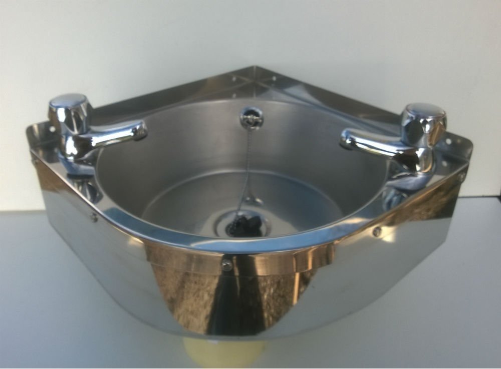 Corner Wall Mounted Stainless Steel Hand wash Basin Sink with taps