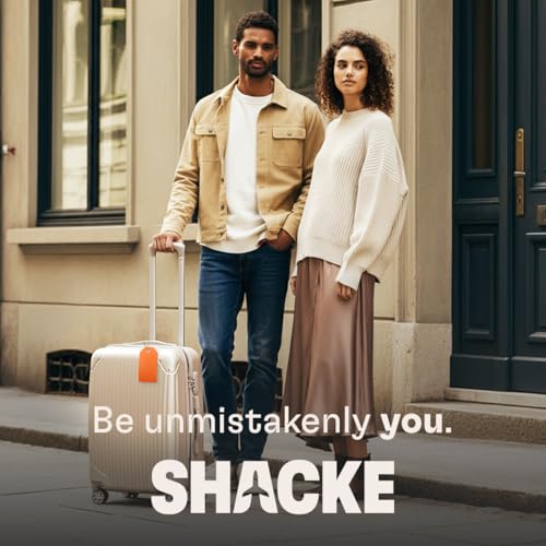 Shacke 2 Luggage Tag for Bags and Suitcases – Flexible Silicone Travel Accessory – Waterproof, Stylish, and Lightweight Bag Identifier with ID Card (Bright Orange) - Image 5