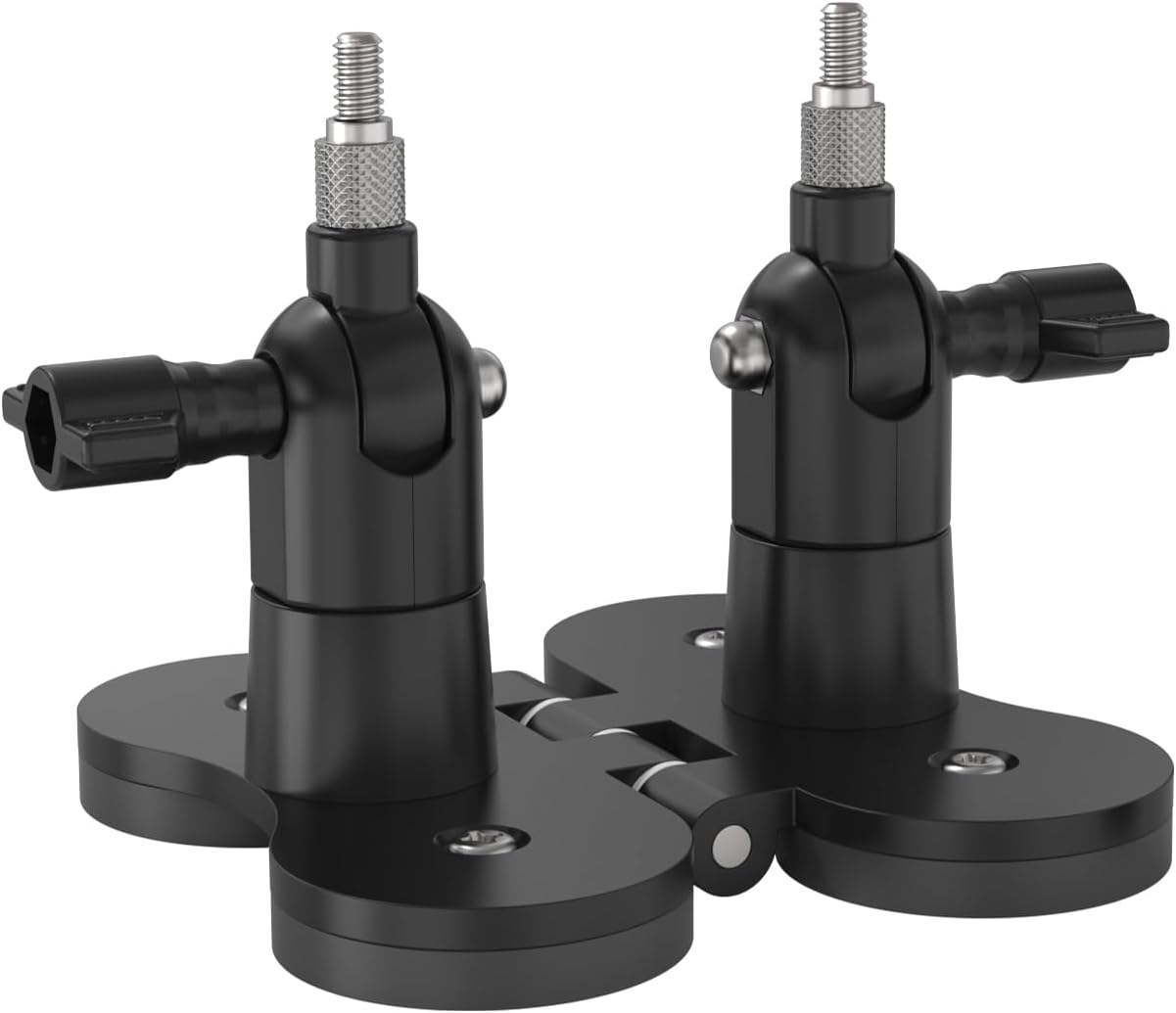 Holicfun 2-in-1 Magnetic Mount for Cameras & Solar Panels - Dual 1/4"-20 Adjustable Brackets, No-Drill Indoor/Outdoor Installation, Compatible with Ring, Blink, Eufy, Arlo, Wyze, and More, Black
