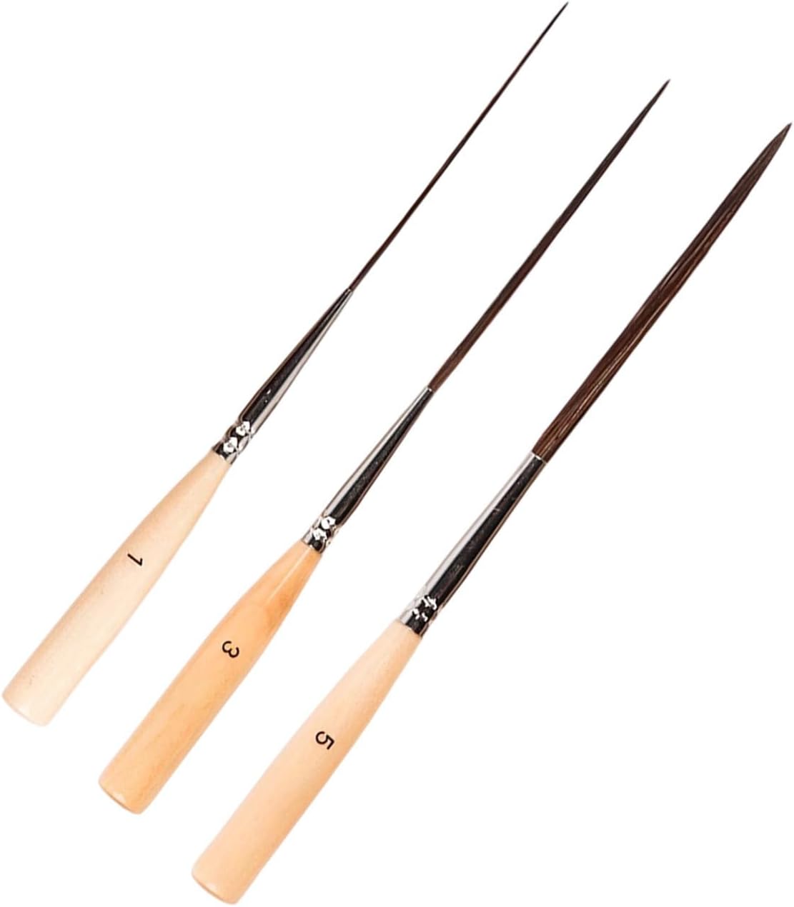 Wooden Watercolor Brush Long Tip Fine Detail Paint Brush with Ergonomic Grip for Oil Acrylic Gouache Model Figurine Art Acrylic Paint Long Hair