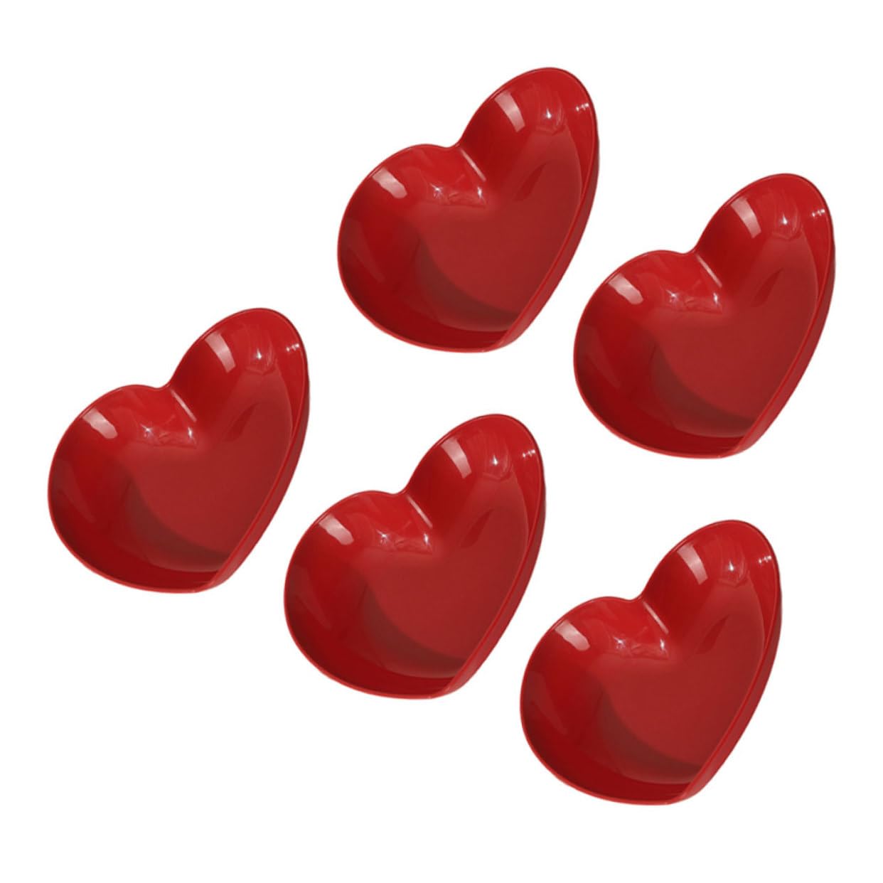 Assiette de fruits en forme de coeur rouge et plateau de service élégant en plastique