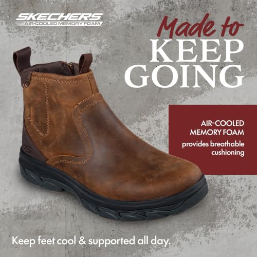 Skechers mens Relaxed Fit Resment Korver Chukka Boot, Dark Brown, 10 US - image 3