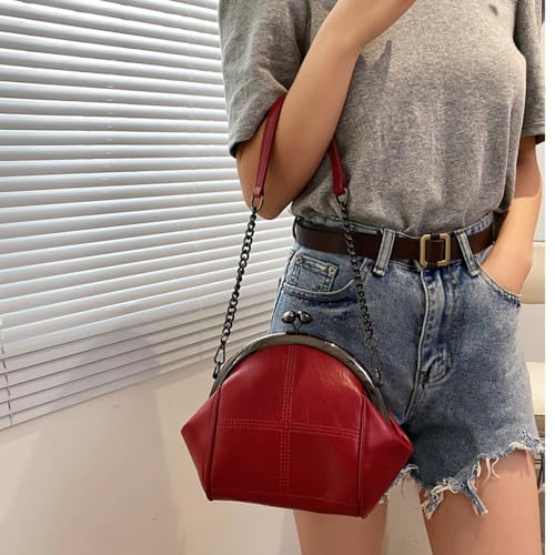 Image of Downupdown Women Purses Handbags Kiss Lock Satchel Bag Chain Shoulder Bag PU Leather Hobo Bags Crossbody Bag Clutch Wallet | Kiss Lock