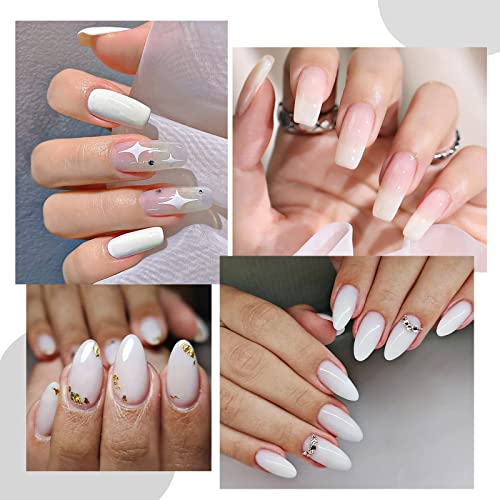 Tomicca Gel-Nagellack, 1 StüCk 15ml Milchig Weiß UV-Nagellack Soak Off Gel Polish Nail Art Manicure – Bild 3