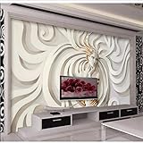 Qwerlp 3D Wallpaper Malerei Relief Skulptur Schönheit 3D Stereoscopic Wallpaper Murals Für Wohnzimmer Schlafzimmer Vlies Wandbilder-130Cmx98Cm