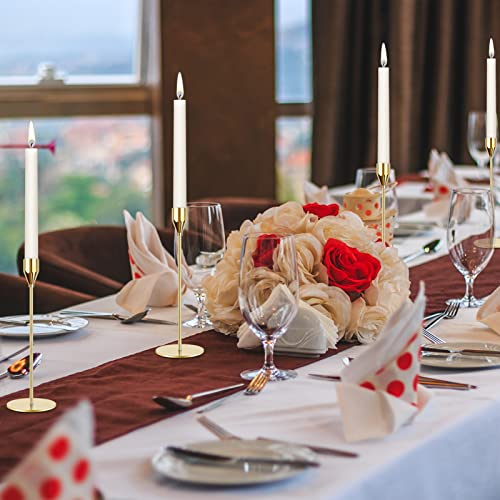 Gold Candle Holders For Taper Candles, Fodiens Set Of 12 Metal Candlestick Holders, Decorative Tapered Candle Stick Holder For Wedding Dinning Party Anniversary Table Centerpiece #TOP6