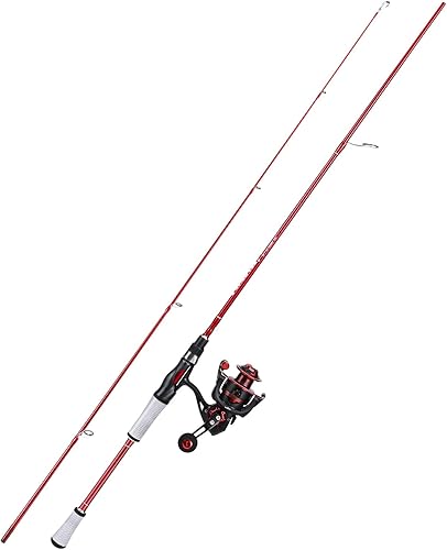 Miniatura 2 de Combo de Carrete y Caña de Pescar One Bass Spirit Flame, Caña de Pescar Giratoria con Blancos de Grafito de 2 Piezas, Guías de Acero Inoxidable