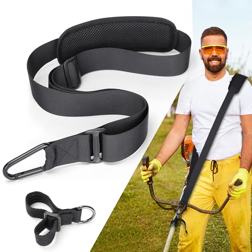 Image of Trimmer Strap for Weed Eater Shoulder Strap Harness [Upgraded Metal-Clip], Compatible with EGO /Greenworks String Trimmer, Leaf Blower, & Shrub Trimmers