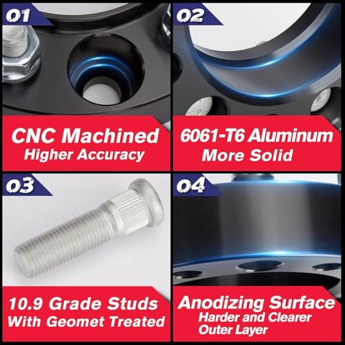 Image of KSP 4PCS 6x139.7 Wheel Spacers for 2023+ Tundra 2024+ Tacoma 2025+ 4Runner, 1.5 inch 6x5.5 Wheel Adapter with 14x1.5 Lug Studs 95.2mm Hub Bore, Compatible with Toyota-Lexus 6 Lug