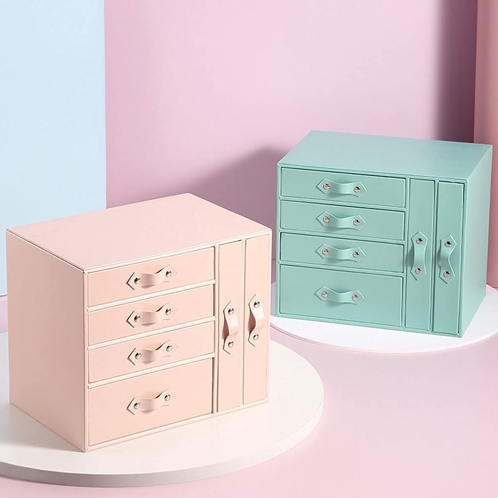 Ohrring-Aufbewahrungsbox Schmuckkästchen mit großem Fassungsvermögen, sechs Schubladen, multifunktional, für Ring, Uhr, Halskette, Schmuckaufbewahrungsbox Schmuck-Organizer (Color : A)