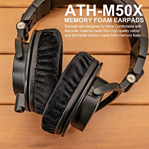 Almohadillas de reemplazo para ATH M50X / M40X | También compatibles con MDR 7506 / MDR V6 / MDR CD900ST / Stealth 600 y más | Terciopelo negro miniatura 6