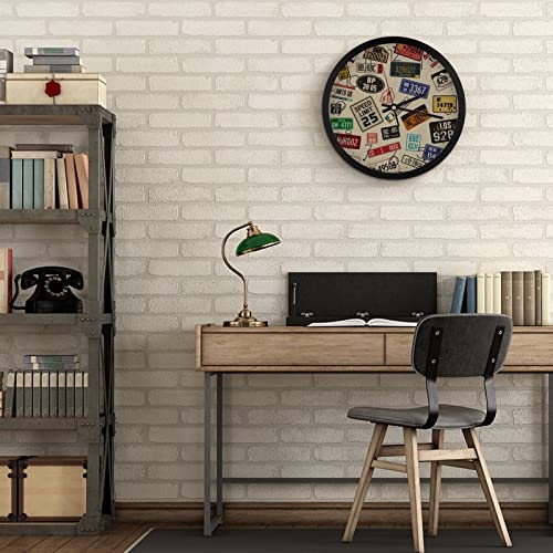 Pendule murale silencieuse rétro moderne de 25.4cm avec grand cadran clair