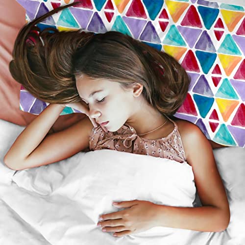 Parure de lit thermique multicolore housse de couette triangles géométriques