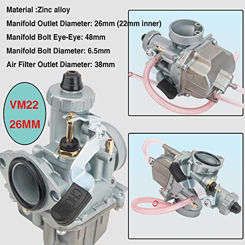 Vm22 26M Carburetor With Air Filter Intake Compatible With Pipe Pit Dirt Bike Motorcycle 110Cc 125Cc 140Cc Lifan Yx Zongshen Pit Dirt Bike Crf70 Xr50 Klx Bbr Apollo Thumpstar Braaap Atomic Dhz Ssr #TOP2