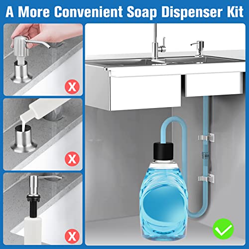 Built In Sink Soap Dispenser Or Lotion Dispenser For Kitchen Sink, Soap Dispenser Extension Tube Kit, Under Counter Soap Dispenser, Powerful Suction Check Valve & 41" Hose, Fit Most Soap Containers #TOP2
