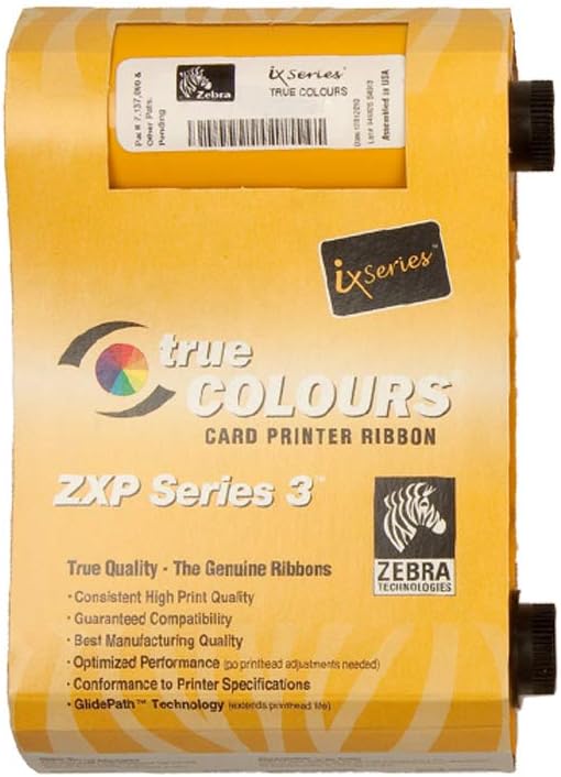Zebra 800033-860 True Colours iX Series KrO Black Resin with Overlay Ribbon for Zebra ZXP Series 3 Card Printers - 500 Prints