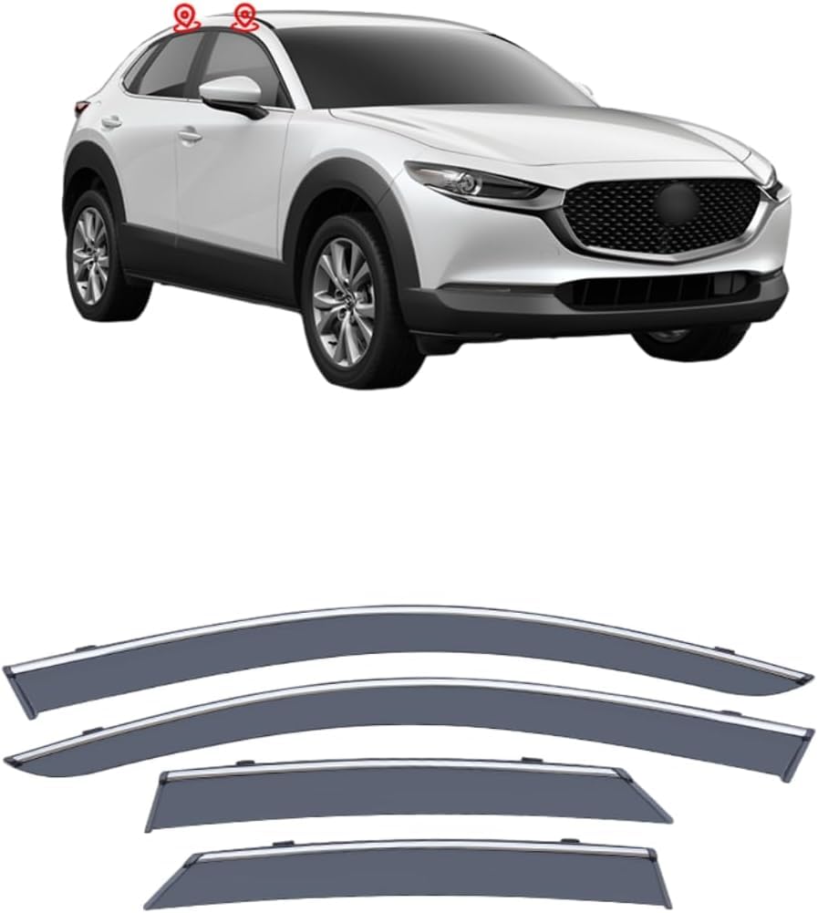 PANXUC Car Wind Deflectors for Mazda CX-30 DM 2020 2021 2022 2023, Side Window Wind Rain Deflector Window Visor Sun Rain Guard Smoke Guards