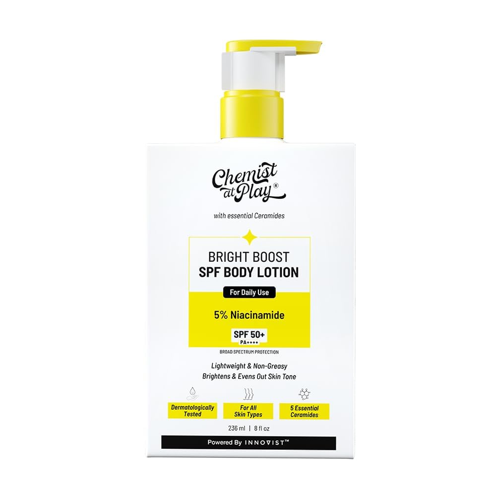Chemist At Play Bright Boost SPF Body Lotion | With 5% Niacinamide & SPF 50+ PA++++ | 24 hours moisturization | Lightweight & Non-Greasy Formula | 236ml-image-28