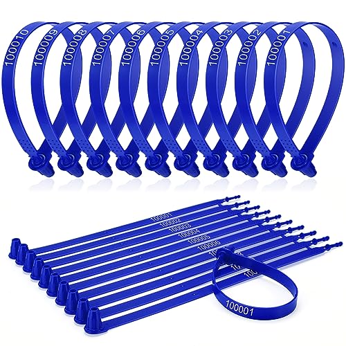 Roowest 1000 Pcs Plastic Truck Trailer Door Seals, Tamper Evident Security Tags, Numbered Safety Disposable Locks for Container Logistics Transport Package Shipping(Blue)