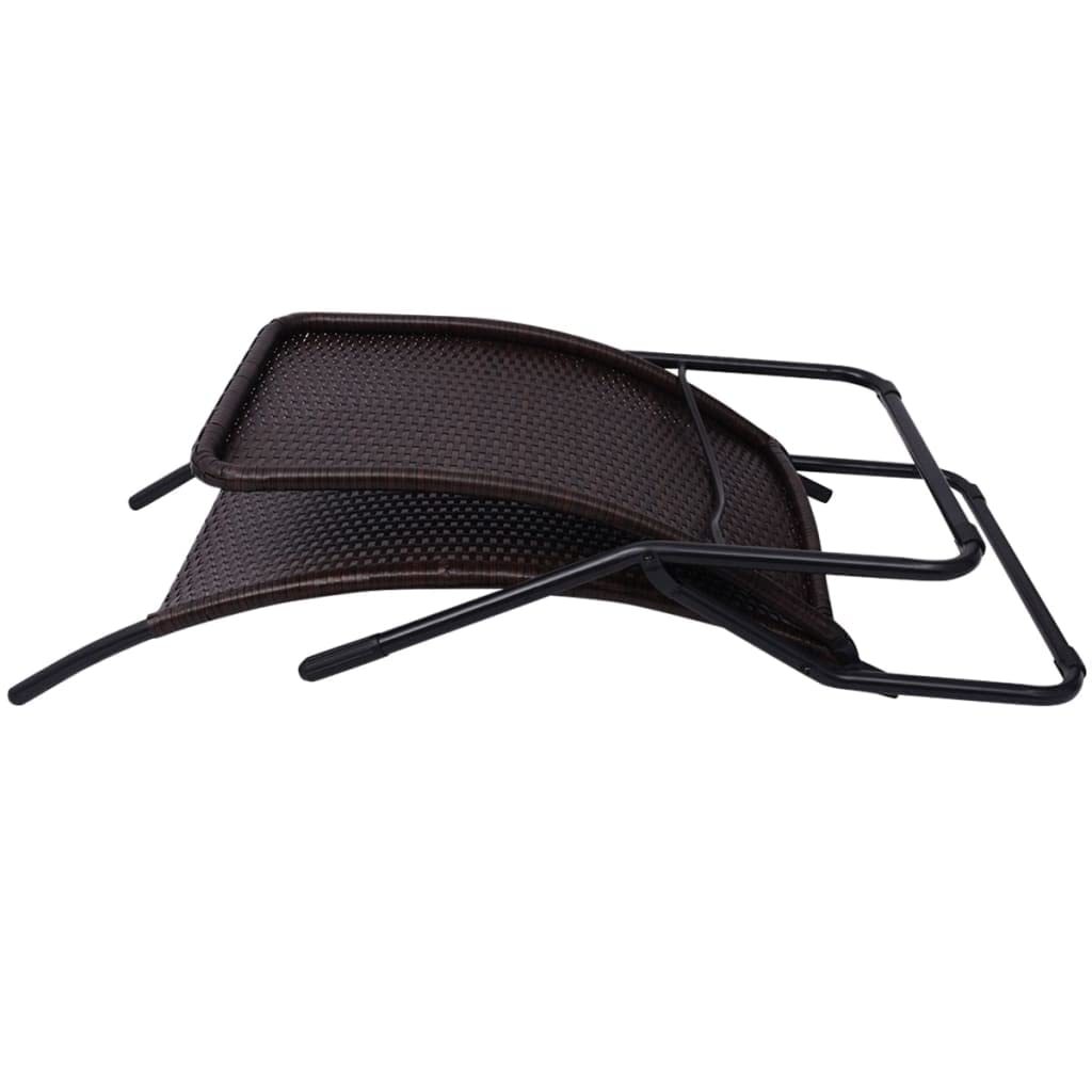 vidaXL Tumbona Plegable de ratán sintético marrón