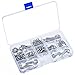 Bememo Screw Hooks and Screw Eyes Kit, Assortment Size Ceiling Hooks Cup Hooks and Eye Bolts, 150 Pieces (Silver)