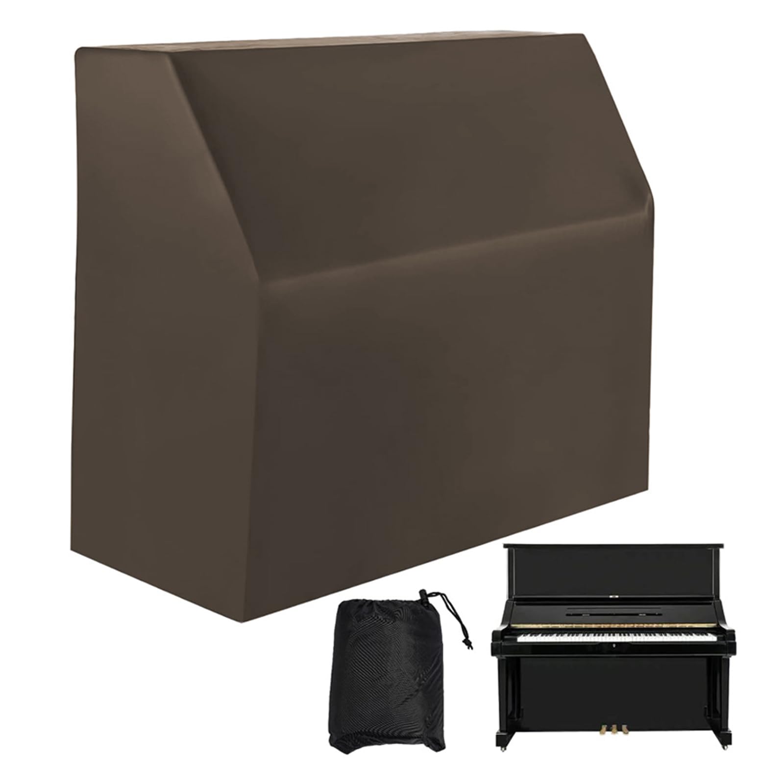 Evwgnpqrv Brown Vertical Piano Dust Cover, Full Upright Piano Cover Multicolor Multiple Sizes For Auditoriums Clubs(,210D)