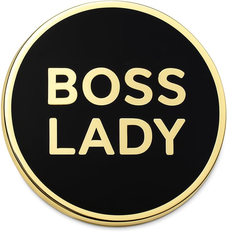 Boss Lady Lapel Pin - Funny Bossy Female Brooch for Women Mom