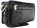 GENAU PASSEND: Die Abmessungen der Herrenhandtasche betragen 20 cm in der Länge x 12,5 cm in der Breite x 6 cm in der Höhe. Damit wirkt die Gelenktasche nicht zu schwer und aufdringlich, sondern passt sich optimal dem Outfit an.