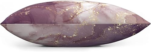 Miniatura 5 de VARUN Fundas de almohada de mármol rosa y morado, elegante diseño dorado con purpurina, fundas de almohada cuadradas para decoración del hogar,