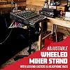 Gator Frameworks Adjustable Rolling Mixer Stand with Locking Casters and Headphone Hanging Rack, (GFW-MIXERCART-0400)