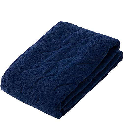 アイリスプラザ 敷きパッド シープボア 保温性 丸洗い ふわふわ やさしい肌触り ずれにくい ゴムバンド付 秋冬 あったかい ベッドパッド シングル ネイビー