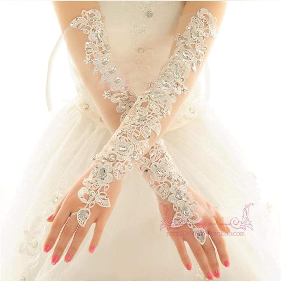 Elegant Wedding Gloves Bride Bridal Party Dress Lace Gloves-07