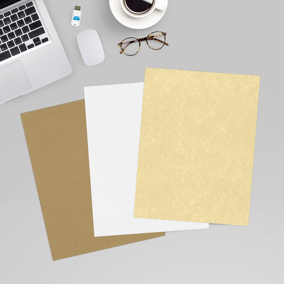 LUXPaper 8.5" x 11" Cardstock | Letter Size | Gold Parchment | 65lb. Cover (120lb. Text) | 500 Qty