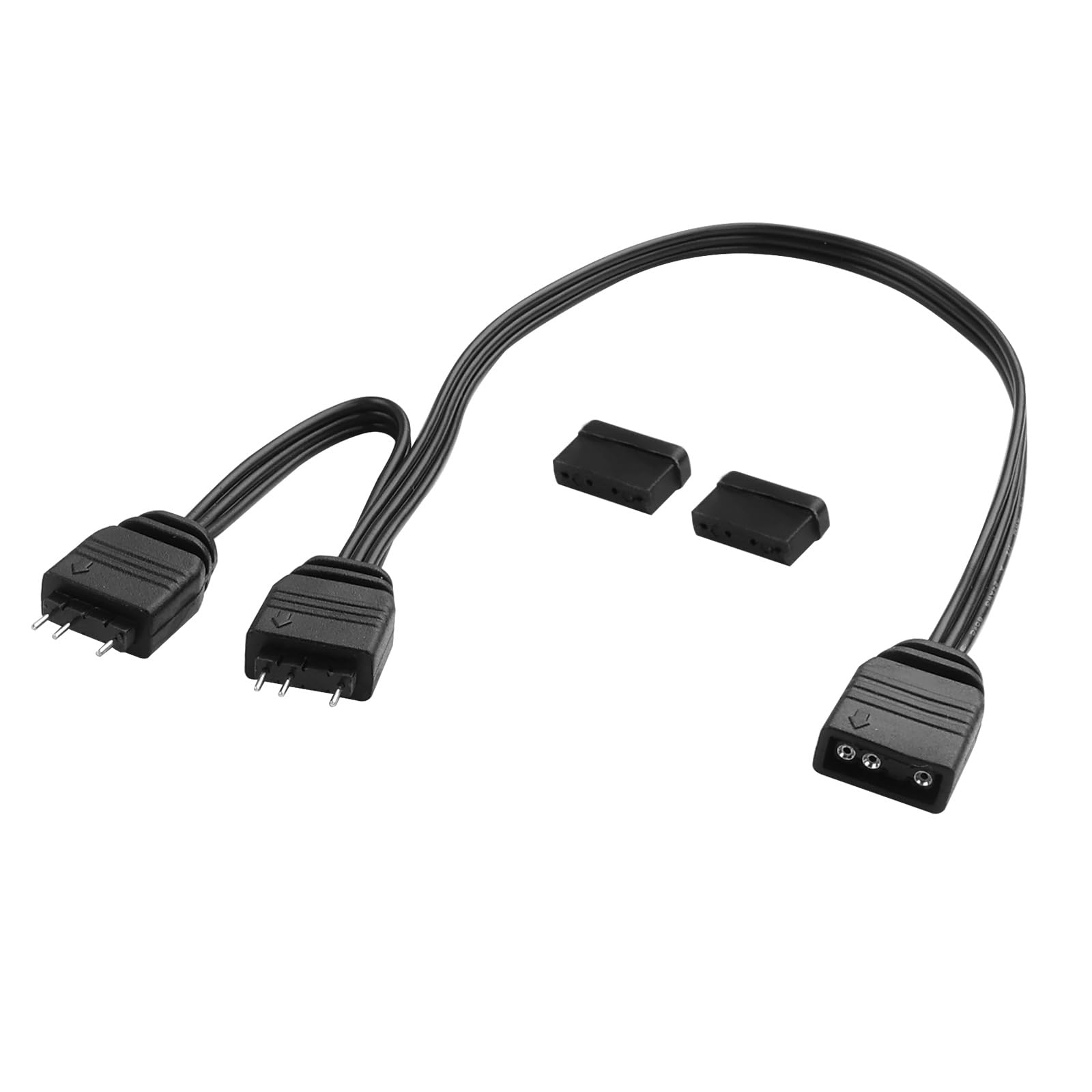 ARGB Kabel przedłużający 4-pinowy na 3-pinowy: 1 złącze żeńskie na 3 złącza męskie adresowalny adapter do synchronizacji RGB 35 cm kabel przedłużający (1 do 2)