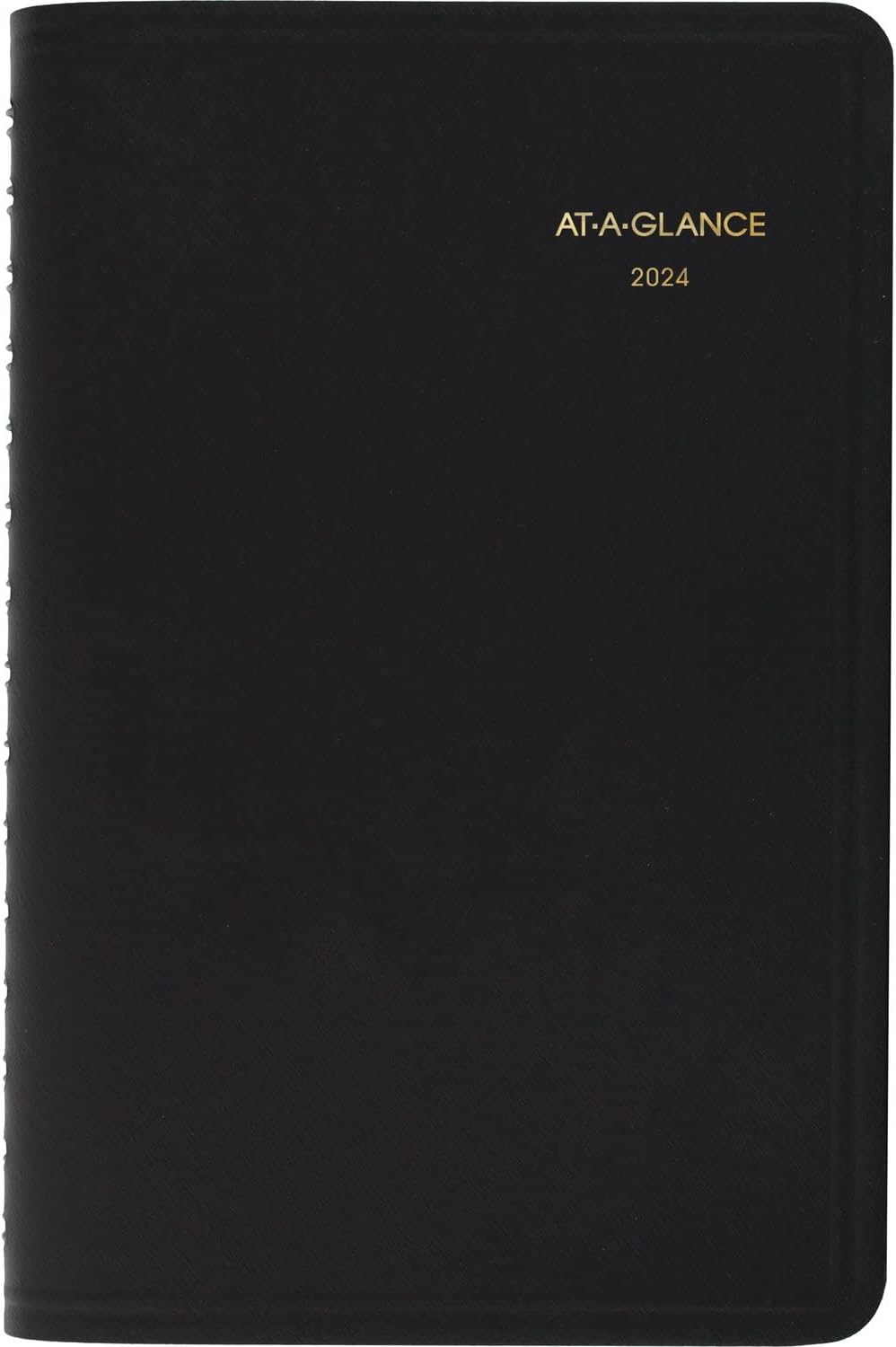AT-A-GLANCE 2024 Daily Planner, Hourly Appointment Book, 5" x 8", Small, 24-Hour, Black (702030524)