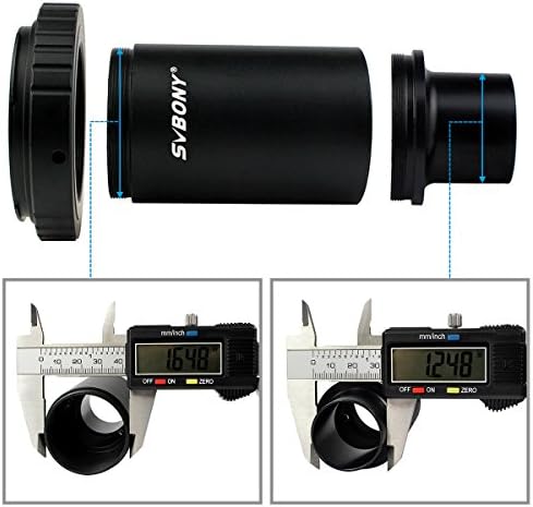 Svbony Adapter do kamery teleskopowej 1,25", adapter projekcyjny M42, aluminiowy adapter T2 T Mount kompatybilny z Canon