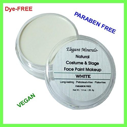 Lrg 1 oz. White Natural & Organic Face Paint Jar DYE-Free, Paraben-Free Halloween Costume Makeup