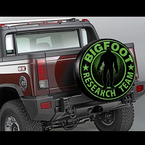 Image of Sasquatch Research Team Green Spare Tire Cover,Universal Wheel Tire Cover for Trailer, RV, SUV, Truck,Camper and Many Vehicle,Weatherproof Tire Protectors(14 inch for Diameter 23 inch-27 inch)