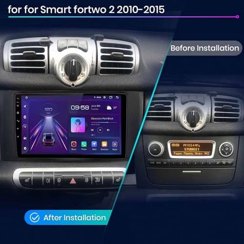 Radio de coche con Android Auto inalámbrico para Smart fortwo 2011-2015 2
