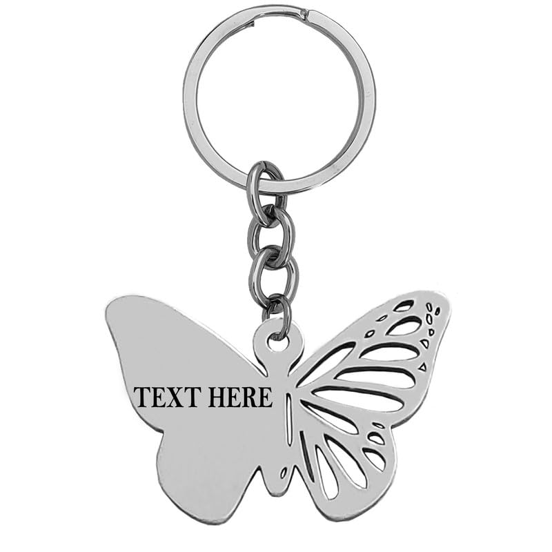 M Men Style Customised Butterfly Keychain Spring Summer Butterfly Gifts Jewellery Silver Stainless Steel Keychain For Men And Women LCK089 (B0CRL2GSVX) Amazon Price History, Amazon Price Tracker