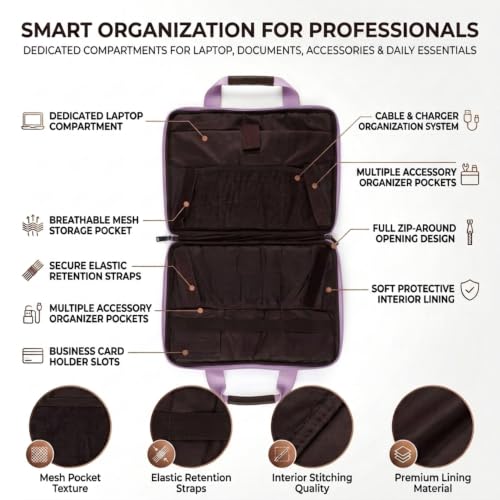 Image of VISMIINTREND Stylish Leather Laptop Bags for Men & Women | Office, Messenger, Shoulder, Handbag | Fits 13 inch,14 inch, 15.6 Inch Laptops, Macbook | Corporate Gifts for Men, Clients, Employees