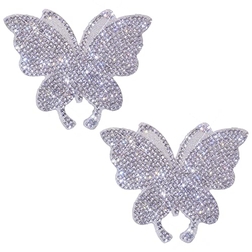 Crystal Car Decoration Stickers Butterfly Bling Crystal Rhinestone Car Sticker Decal,Decorate Cars Bumper Window Laptops Luggage Rhinestone Sticker,Decoration Bling Bling Interior Accessories 2 Pack #TOP5