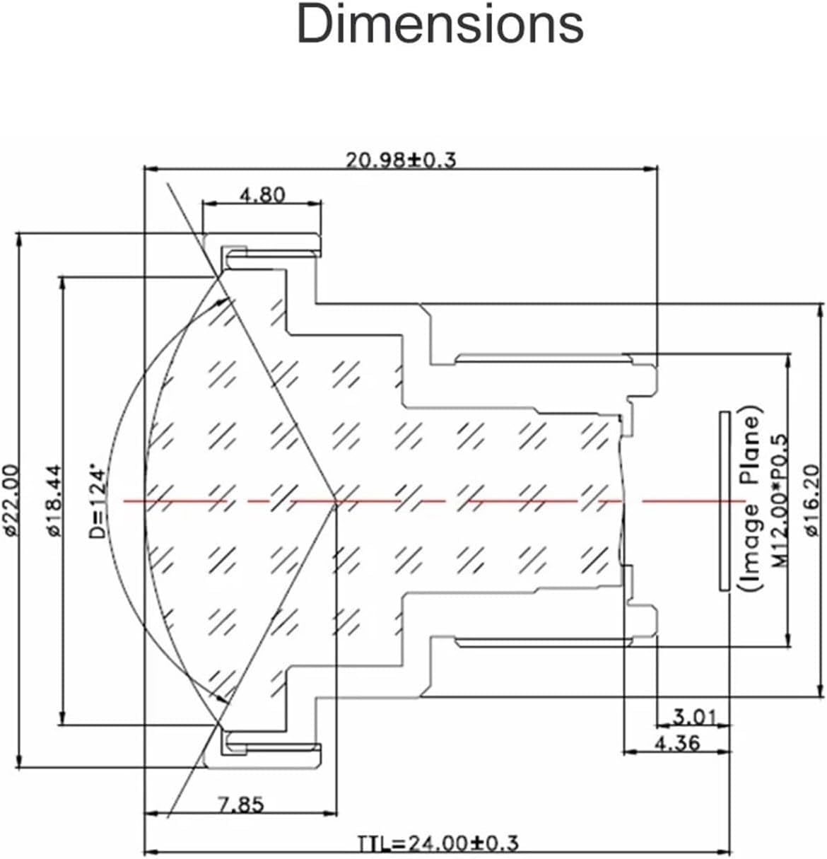 MINZIHAO CCTV Lens 8MP 2.2mm 1/2.5 inch IR Distortionless F1.8 M12 Mount with 650nm IR Filter for Camera Multilayer Coating