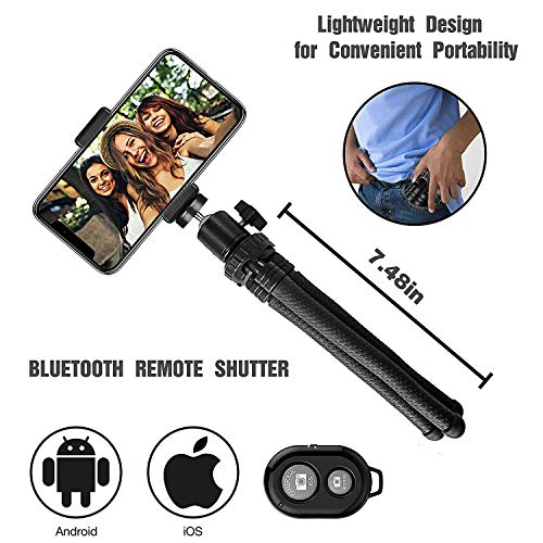 image for Aptoyu Phone Tripod, Flexible Cell Phone Tripod with Wireless Remote S