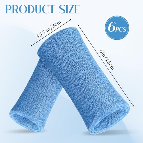 Image of WILLBOND 6 Inch Wrist Sweat Bands for Men Women Tennis Elastic Athletic Long Sweatband Wrist Absorbent for Basketball Tennis Running Outdoor Activity