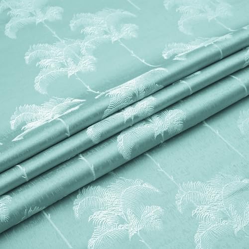 Image of Story@Home Window Curtains 5 Feet Long Set of 1 | Room Darkening Curtain | Floral Printed | Thermal Insulated Curtain for Living Room | (116 X 152 Cm, Aqua & White) | Perfect for Home Decor