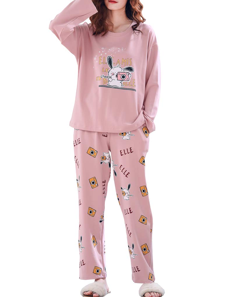 Big Girls Cute Pajama Sets Long Sleeve Lovely Sleepwear 2 Piece PJS Multiple Cartoon Jammies